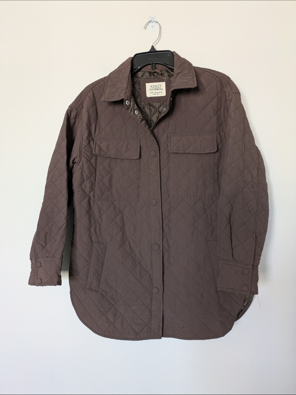 Ashley By 26 International Quilted Brown Shirt Jacket